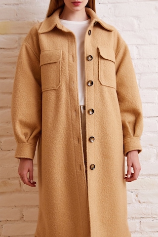 Never More Uzun Bürümcük Kaban Bej