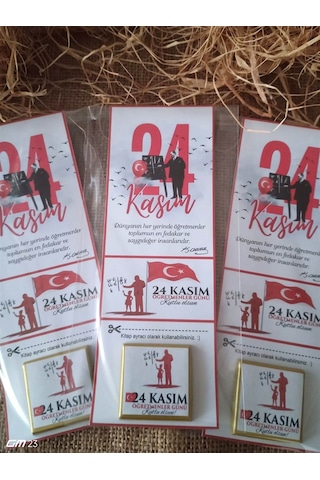 Farklı Market Öğretmenler Günü 24 Kasım Hediyesi Atatürk Temalı Kitap Ayraçlı Çikolata 20 Adet