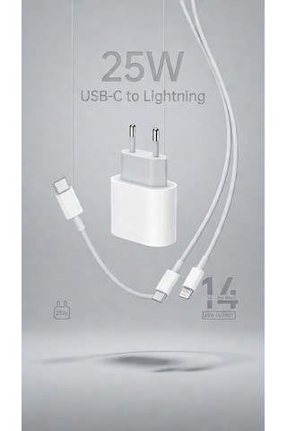 25w Hızlı Şarj Adaptörü Usb-c To Lightning Kablo Seti Güçlü Güvenli Hızlı Şarj Cihazı Dayanıklı