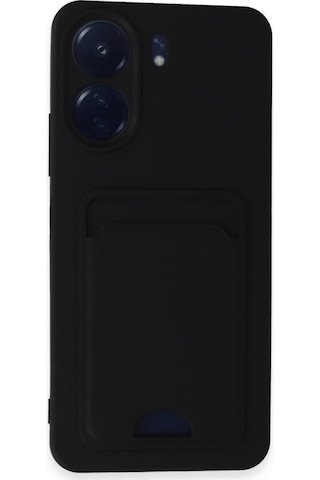 Xiaomi Redmi 13c Uyumlu Arka Kamera Korumalı Kart Koyulabilen Silikon Kartlıklı Kılıf Kapak