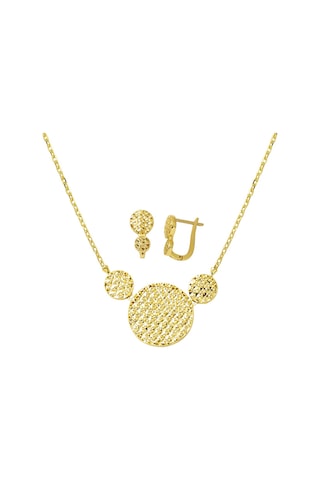 Yaşam Çiçeği Kolye Küpeli Altın Set Takımı ST2LBS14K18248