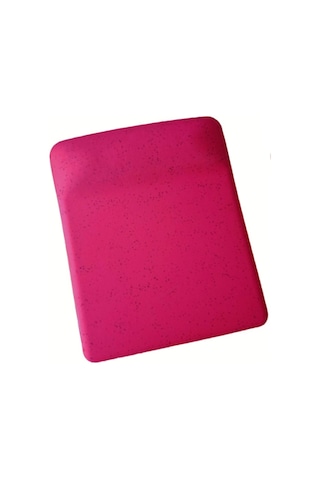 Fuşya Kum Desen Bilek Destekli Kaymaz Taban Bilgisayar Notebook Mouse Pad - Bileklikli Mauspad
