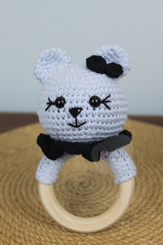 Aleylife Amigurumi Organik Ayıcık Çıngırak Diş Kaşıyıcı