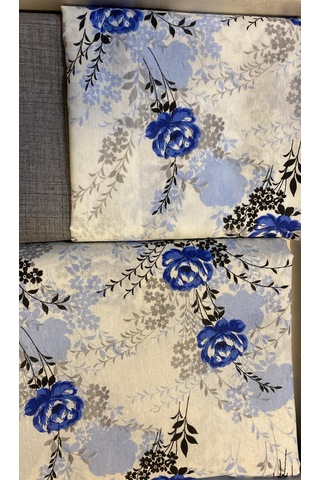 Desenli Tek Kişilik Nevresim Takımı Mavi