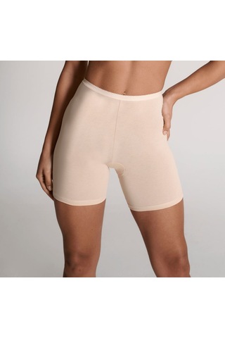 Kadın Pamuk Uzun Şort Külot Ten