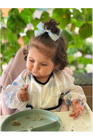 Mama Önlüğü Bebek Oyun Faaliyet Önlük Mavi Fil Desenli 1 - 4 Yaş Mavi
