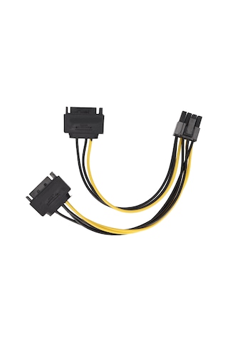 Mufunye 2 Adet Pcı-e 8pin 6+2pin Grafik Kart Güç Kablosu, Çift 15pin Sata'dan Dönüştürücü, Yüksek Akım Destekli, Bilgisayar Upgrade Ve Tamiri İçin