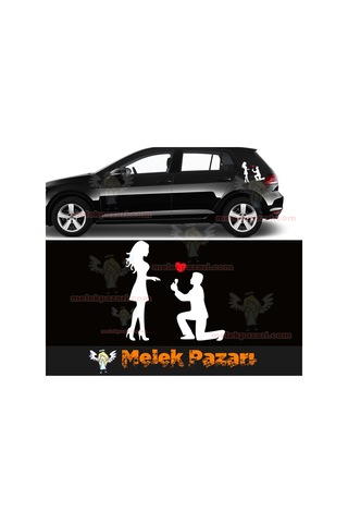 Diz Çöken Adam Aşk Oto Sticker