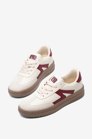 Tonny Black Rahat Kalıp Kauçuk Taban Bağcıklı Sneaker Kadın Bej Bordo Sneaker Tbtyldz005 Bej - Bordo