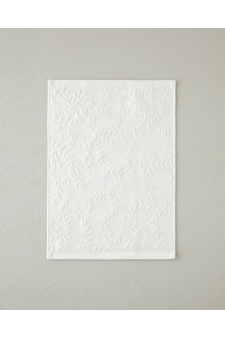 English Home Leafy Touch Pamuk Jakarlı Yüz Havlusu 50x80 Cm Ekru