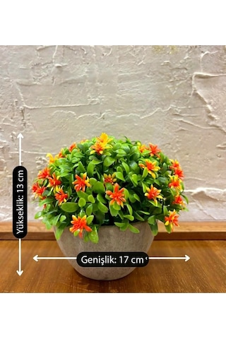 Modern Turuncu Bahar Esintisi Yapay Aranjman 13 Cm X 17 Cm Turuncu
