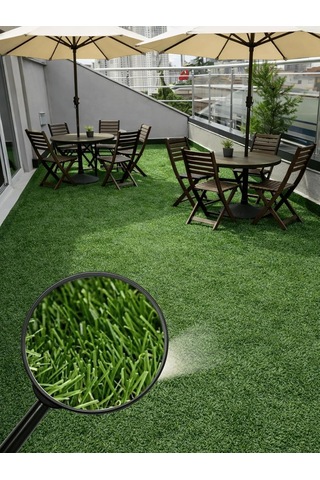 Dekoratif Suni Çim Halı 20 Mm Gerçek Çim Görünümlü Balkon Teras Bahçe İçin Yapay Çimen Kaymaz Taban Yapay Ç Standart