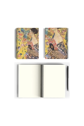 Gustav Klimt/lady With A Fan,1917-18 Spiralli Defter 15 A5 Çizgisiz 100 Sayfa Sanat