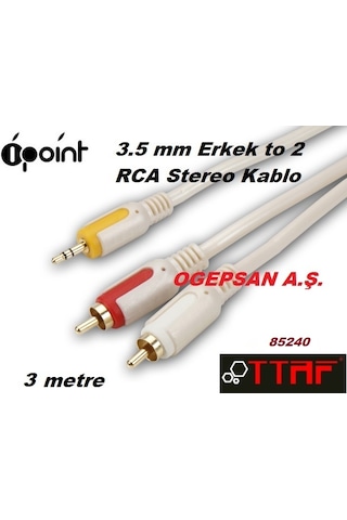 Opoint 3.5Mm Male To 2 Rca Audio Cable 3 M Opoint 3.5Mm Male To 2 Rca Audio Cable 3 M