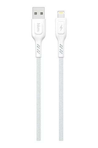 Knit 2A Çıkış Usb-A To Lightning Şarj Ve Data Aktarım Kablosu Örgü Tasarım 1 Metre Beyaz
