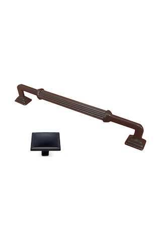 Mobaksaksesuar Kare Ayaklı Sütun Boru Kulp Siyah 160 Mm