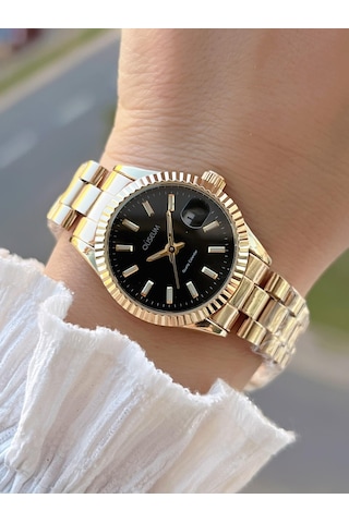 Coliseum Çelik Kordon Takvimli Kadran Özel Tasarım Vintage Seri Kadın Kol Saati+bileklik Ps.8341.m2 Sarı