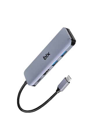 Bix BX09HB 5Gbps Type-C to TF SD Kart Okuyucu PD USB 3.0 4K HDMI Hub Çoklayıcı Dönüştürücü Adaptör