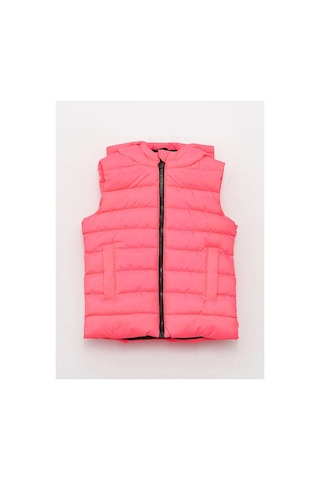 LC Waikiki Lcw Kids Kapüşonlu Kız Çocuk Şişme Yelek Neon Pembe