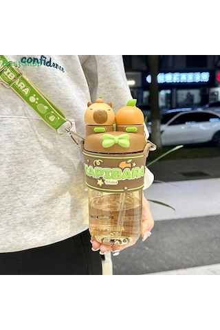 Elmpaly 700 Ml Kapibara Su Bardağı - 2 Yollu Brown Brown/ Çok Renkli