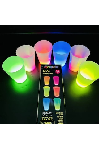 Glow Partisi Bardakları 6 Renk 6 Adet 1.5 Oz 4.5 X 6.5 Cm Renkli