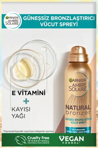 Garnier Ambre Solaire Natural Bronzer Güneşsiz Bronzlaştırıcı Sprey 150ml 59662641