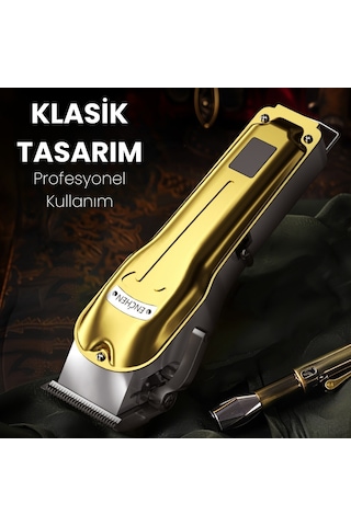 Enchen Boost 3 Gold Ayarlanabilir Başlıklı Dijital Göstergeli Şarjlı Profesyonel Saç Kesim Makinesi
