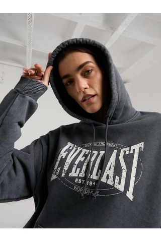 Everlast Authentic Boxing Wmn Oversize Antrasit Kadın Kapüşonlu Sweatshirt Antrasit