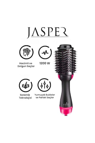Jasper Saç Şekillendirici ve Düzleştirici Fön Tarağı
