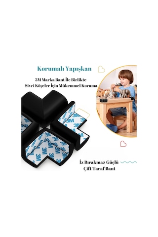 8 Adet Köşe Koruyucu Yastık Saf Kauçuk Masa Sehpa Kenar Köşe Koruyucu Çocuk Bebek Emniyet Koruma 001