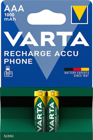 Varta Şarjlı AAA 1000 mAh İnce Pil 2 Adet Varta Şarjlı AAA 1000 mAh İnce Pil 2 Adet