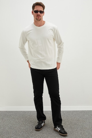 Fullamoda Baskılı Bisiklet Yaka Sweatshirt Ekru