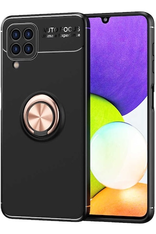Goocamp Galaxy Uyumlu M32 Kılıf Ravel Silikon Kapak - Siyah-rose Gold Siyah-rose Gold