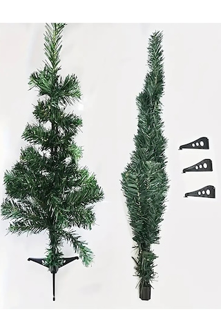 90cm Yılbaşı Ağacı Yeşil Çam Ağacı Plastik Ayaklı 1 Adet