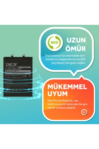 Deji Xiaomi Mi 12 Pro 5g Uyumlu Mucize Batarya Bp45
