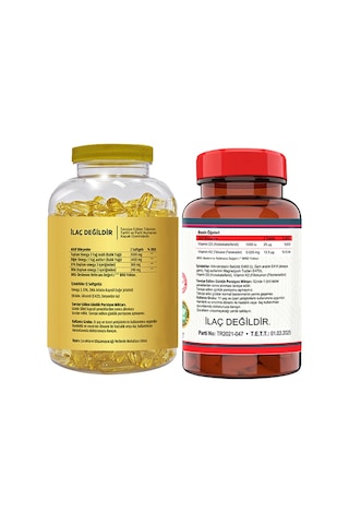Flx Omega 3 Balık Yağı 180 Softgel & Nevfix Vitamin D3-K2 120