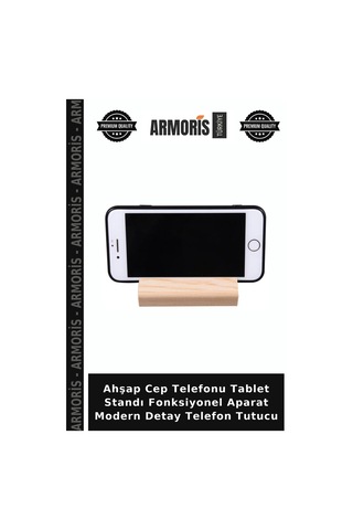 Ahşap Cep Telefonu Tablet Standı Fonksiyonel Aparat Modern Detay Telefon Tutucu