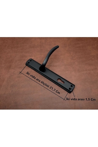 Trim Mat Siyah Lüx Aynalı Çelik Kapı Kolu Sol Basar Tek Yön