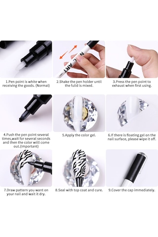 Nail Art Çizim Kalemi Siyah 53542-2