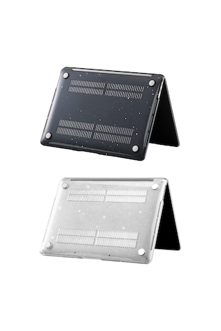 Apple Uyumlu MacBook Pro 16.2 Kılıf Simli Kristal Parlak İnce Hafif Tpu Sert Koruma M5 M4 M3 M2 M1 Siyah