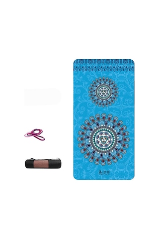 Yoga Matı Ve Pilates Minderi 6mm Mandala Desenli Mavi Diğer