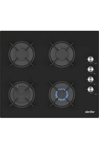 Simfer Siyah 2'li Cam Ankastre Set (3046 Ocak + 8727 Davlumbaz)