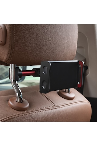 Ranyeek Araba Arka Koltuk Telefon/tablet Tutucu, Abs+alüminyum Alaşımlı, 4"-10.5" Ekran Uyumlu, Siyah