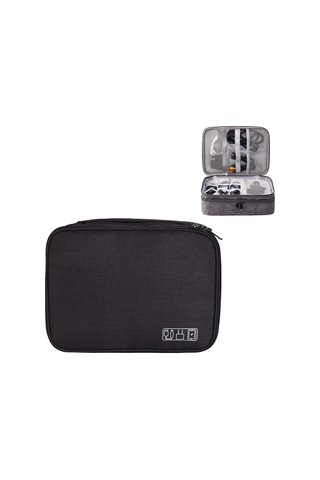 Sones 5 İnç Çok İşlevli Elektronik Dijital Kulaklık Güç Kablosu Saklama Çantası Siyah
