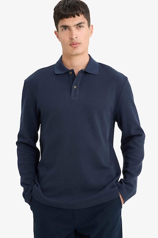 Defacto %100 Pamuk Regular Fit Polo Yaka Düğmeli Dokulu Sweatshirt E9627ax25aunv64 Lacivert
