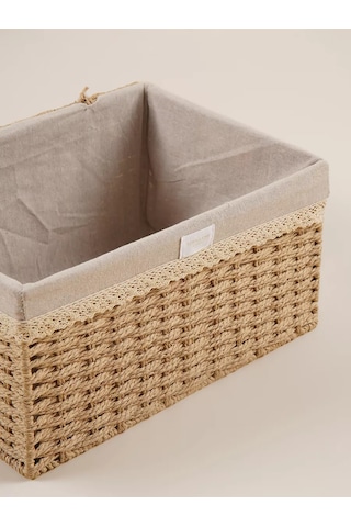 Sl Home Kapaklı Hasır Saklama Sepeti 30x20x15,5 Cm 238850632 Bej