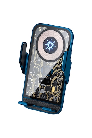 Yunboo Otomatik Algılama Noktalı Araç Telefon Tutucu - 15w Kablosuz Şarj Cihazı Lacivert Lacivert