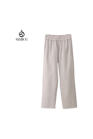 Erkek Rahat Bol Spor Pantolon Düz Renk İlkbahar Sonbahar Kış Erkek Pantolonu Beyaz