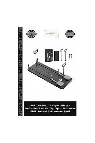 Reformer-100 Siyah Pilates Reformer Seti Ev Tipi Spor Ekipmanı Fizik Antrenman Aleti