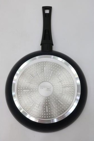 Mehtap Teflon Tava 28 Cm İndüksiyon Tabanlı Lacivert Renk Cam Kapaklı